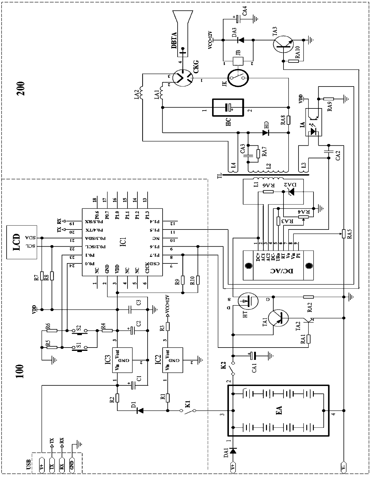 Police high-power pulse microwave emission vehicle forced stopping device