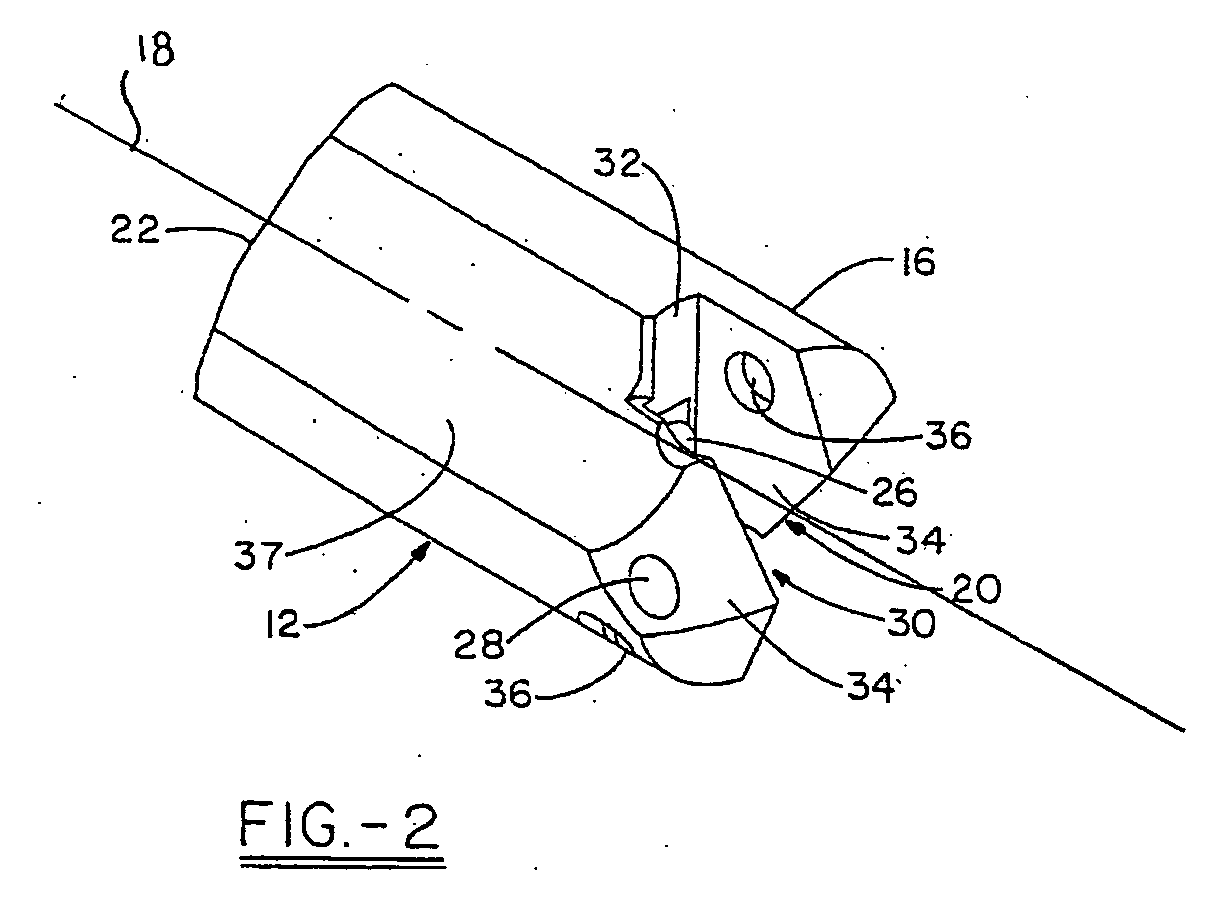 Spade drill insert having helical margins