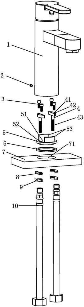 Faucet installation structure and faucet installation method