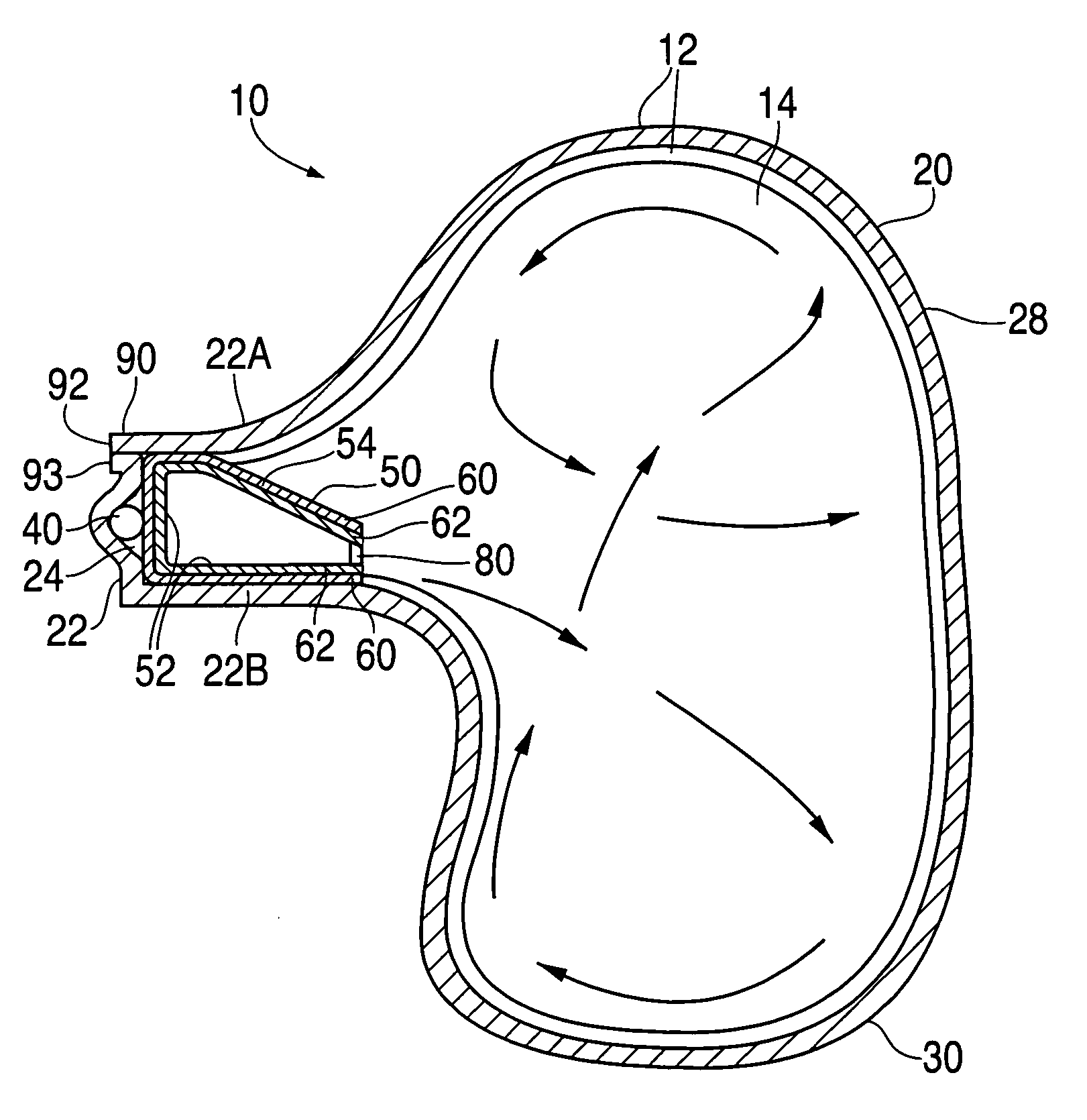 Passenger airbag with a diffuser