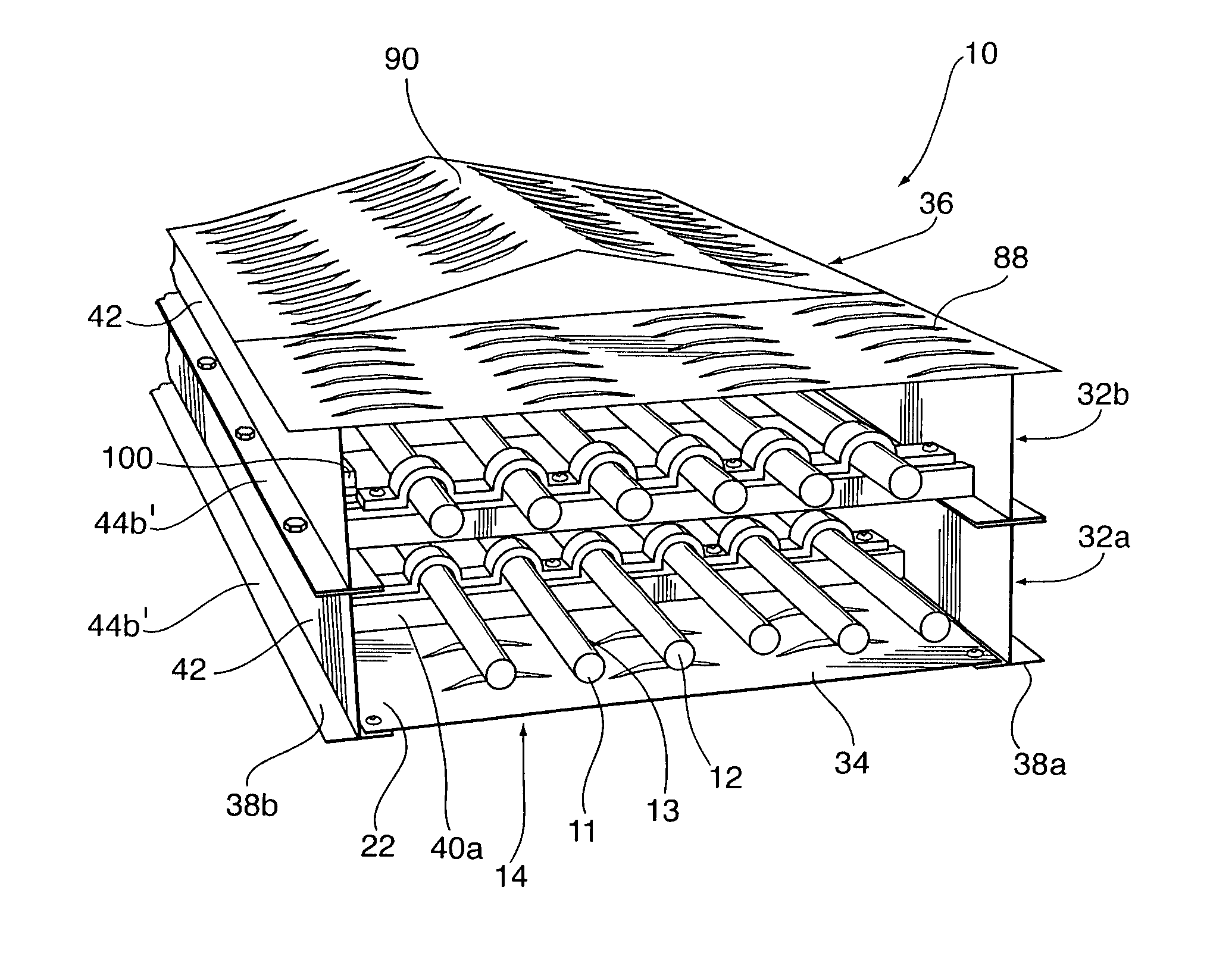 Multi level cable bus system with modular cable trays