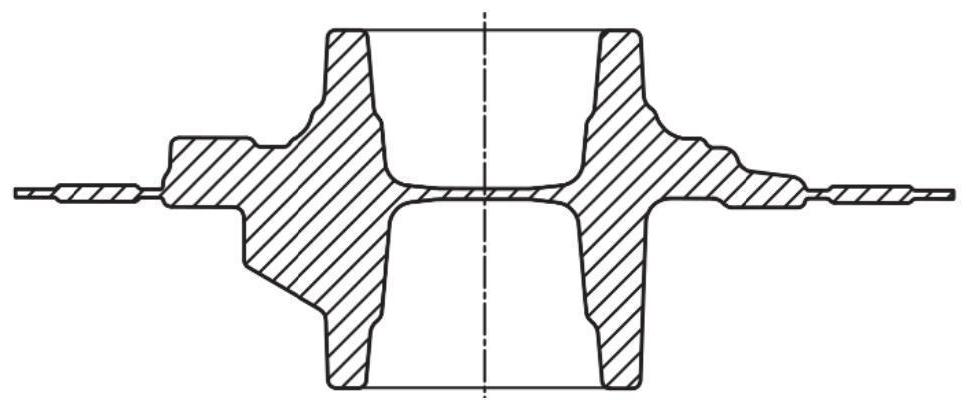 Forging die structure and forging method for disc type aluminum alloy automobile hub