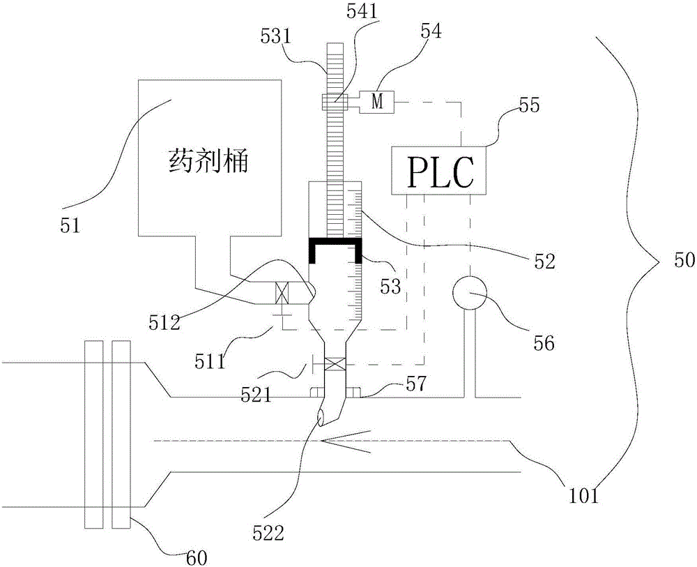 Flotation equipment integrating quantitative chemical adding, reverse stirring and central pulp conditioning