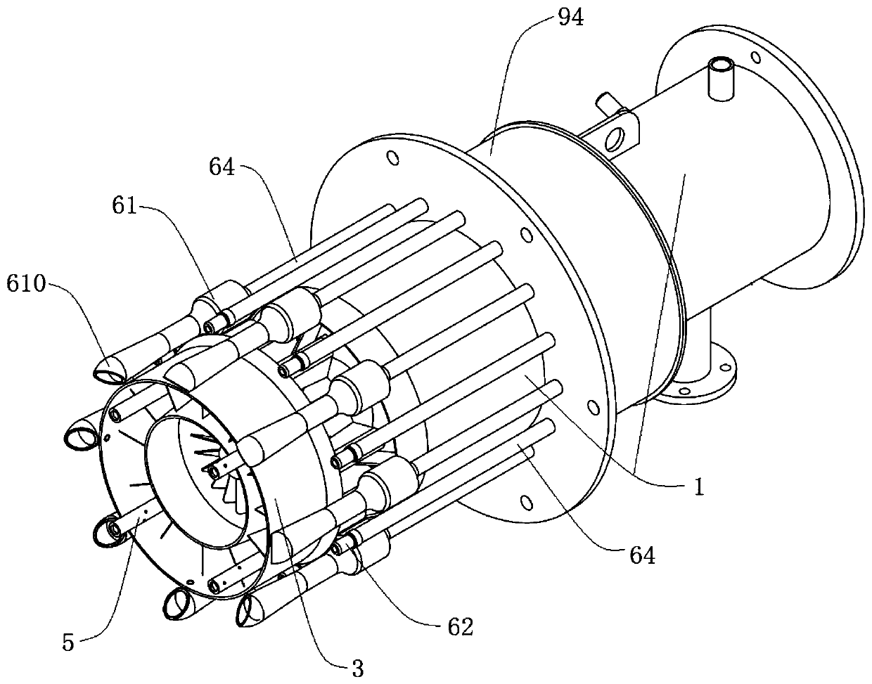 Smoke internal circulation low-nitrogen gas combustor