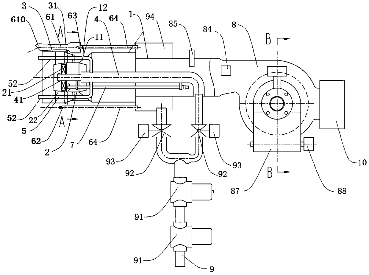 Smoke internal circulation low-nitrogen gas combustor