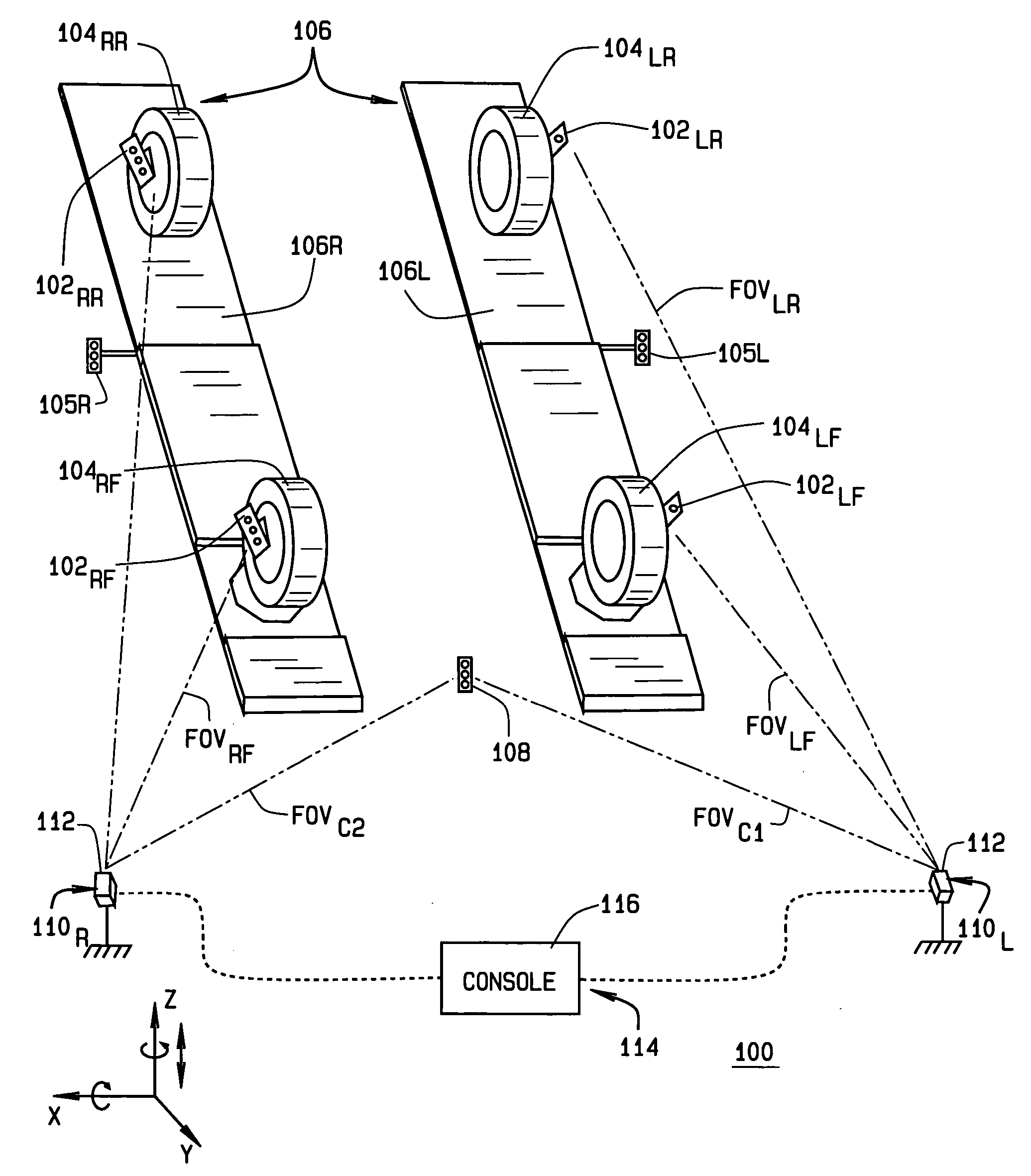 Common reference target machine vision wheel alignment system