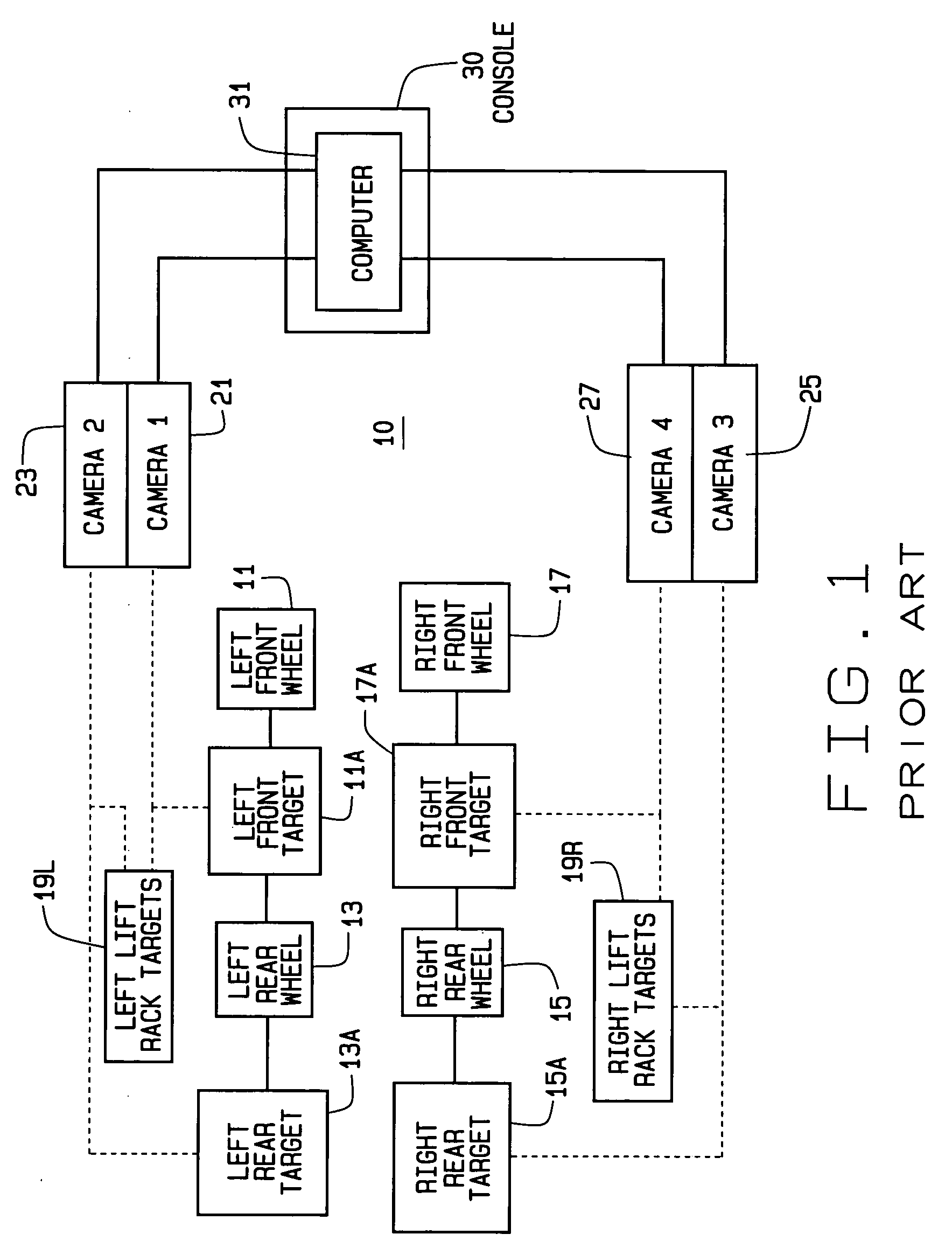 Common reference target machine vision wheel alignment system