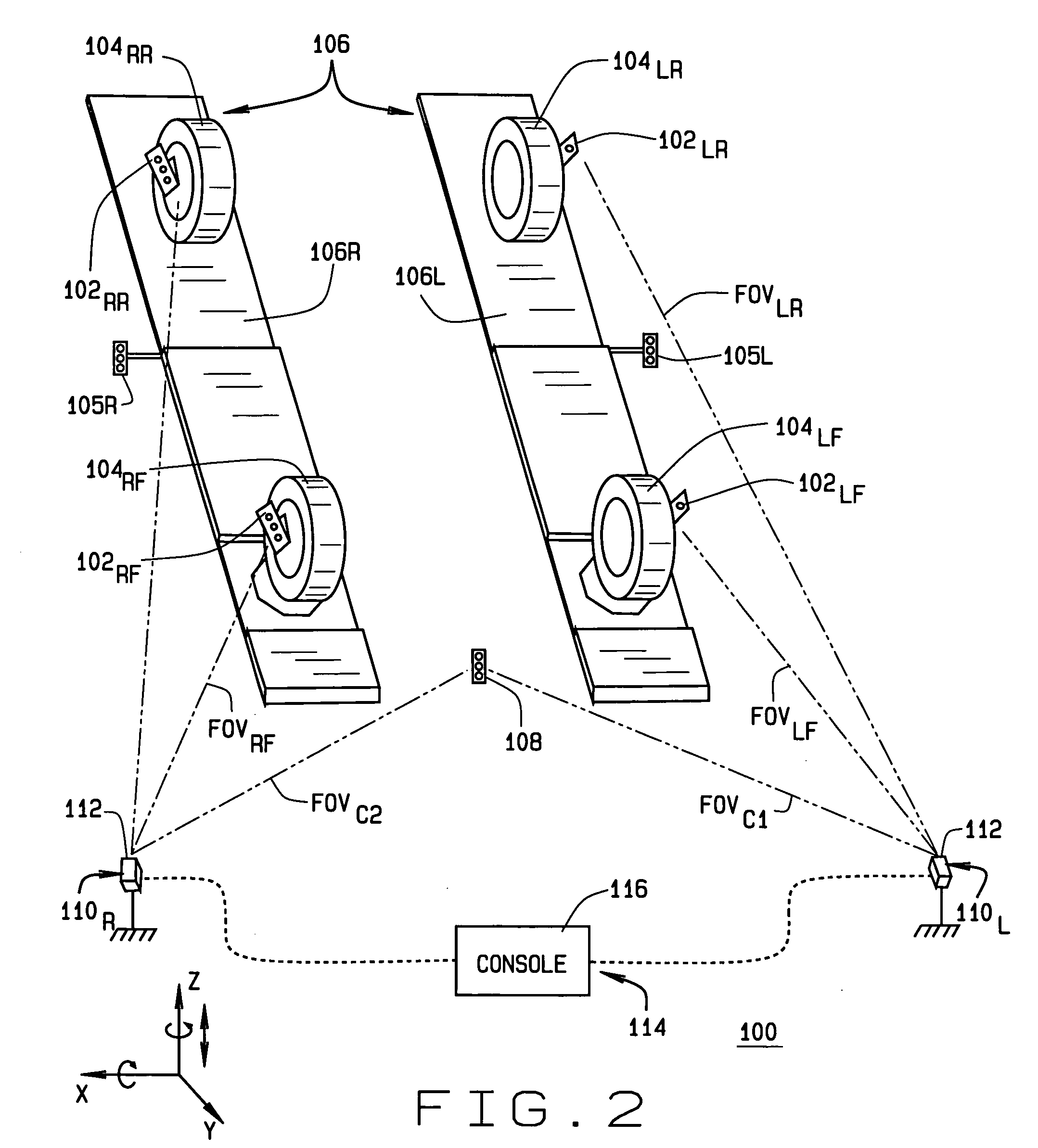 Common reference target machine vision wheel alignment system