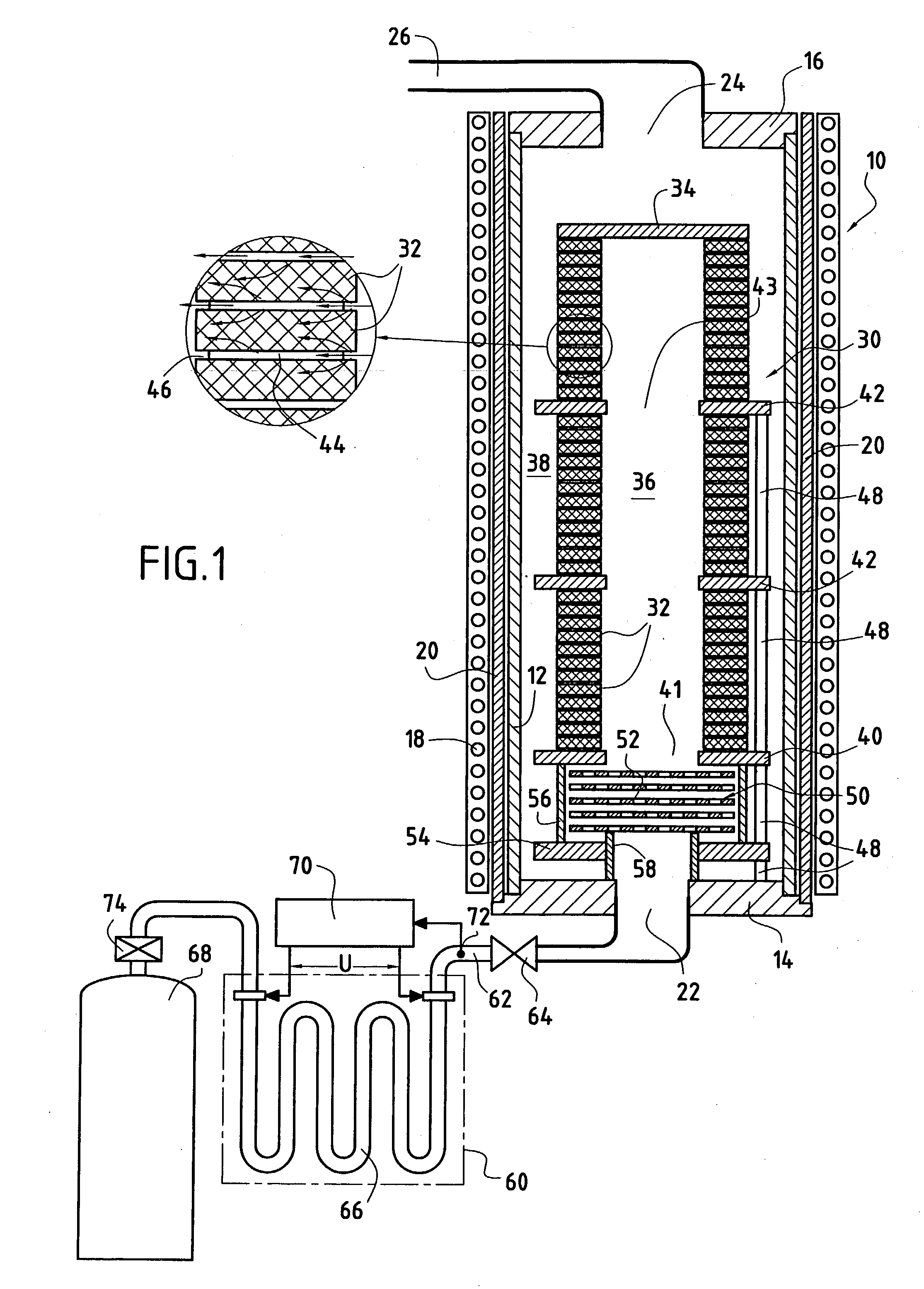 Method and installation for densifying porous substrates by chemical vapour infiltration