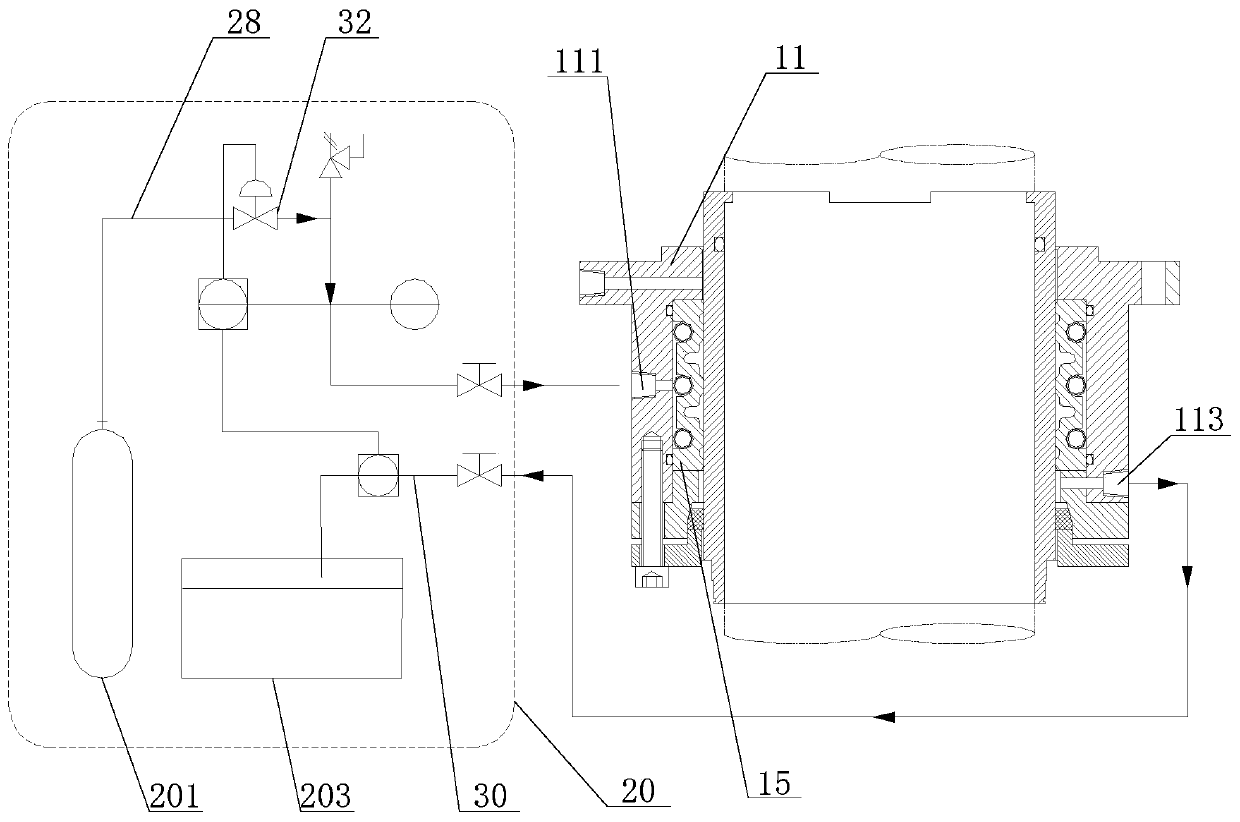 Sealing device and system for stirring reactor and sealing control method