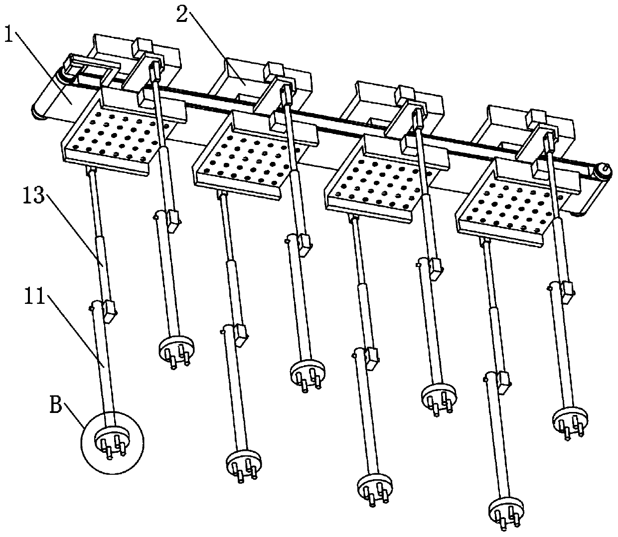 Precast slab rail transferring device for large-scale bridge construction