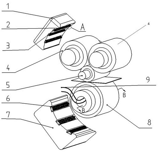 A new type of rolling mill external cooling device and its operation method for segmentally flexible adjustment of roll profile