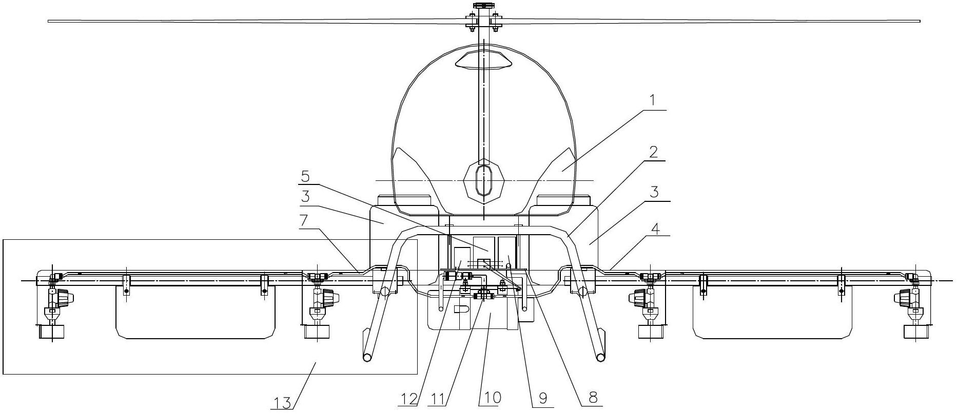 Electrostatic spraying type unmanned helicopter pesticide applying system