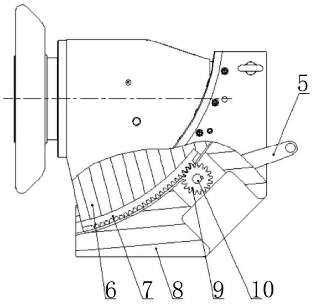 Small-compensation-quantity spinning roller angle adjusting device of numerical control spinning machine tool