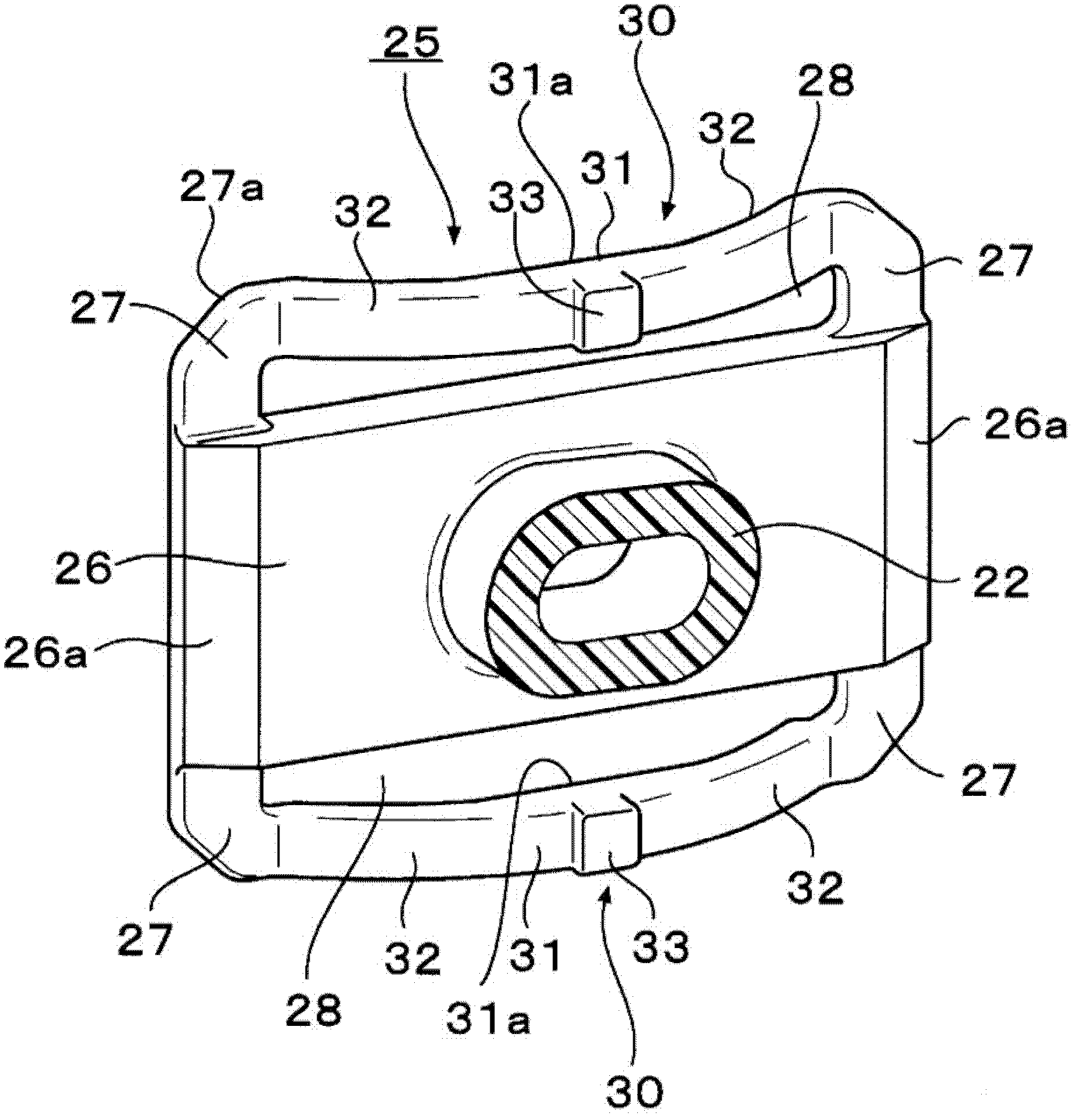 Installation structure for clip and attachment member