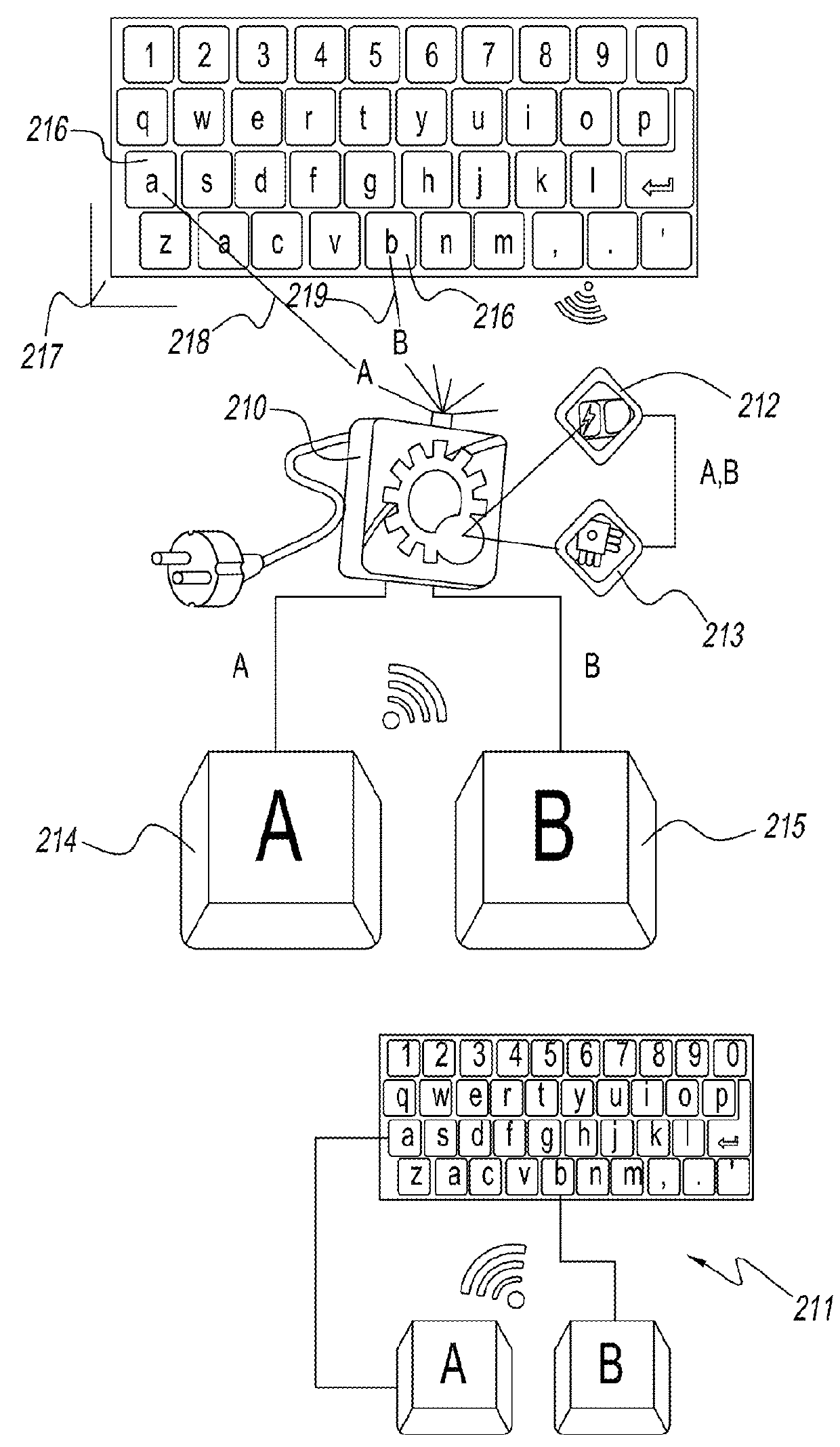 Video-game console for allied touchscreen media