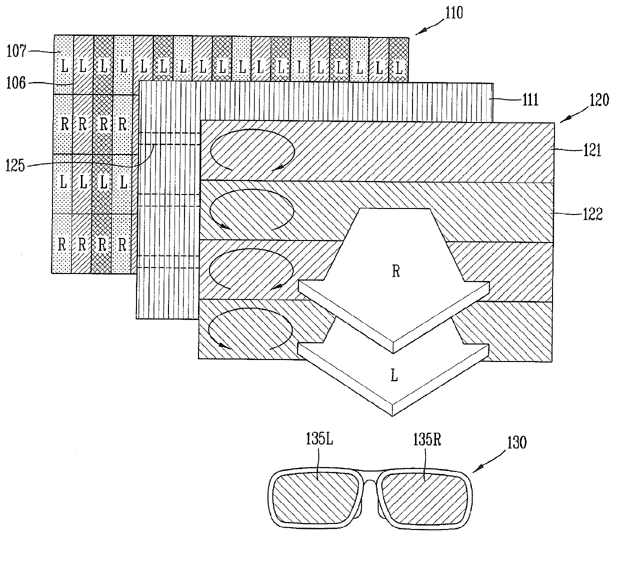 Polarized glasses type stereoscopic image display device and fabrication method thereof