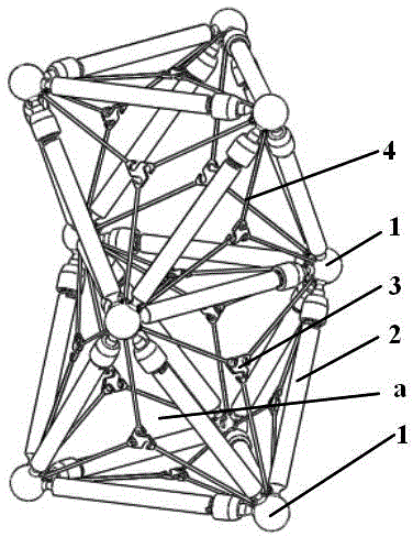 Super-elastic tension structure of octahedral unit truss