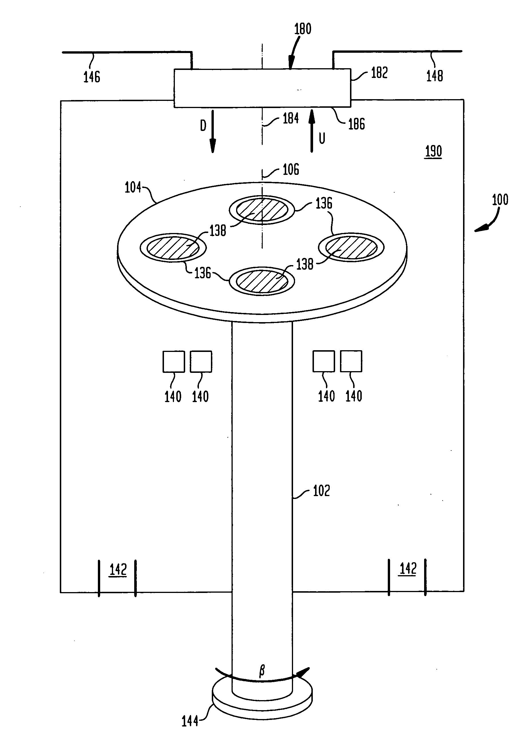 Movable injectors in rotating disc gas reactors