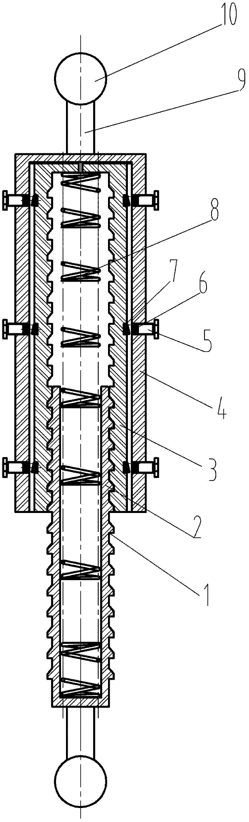 Repeatedly usable self-locking energy-absorbing automobile bumper