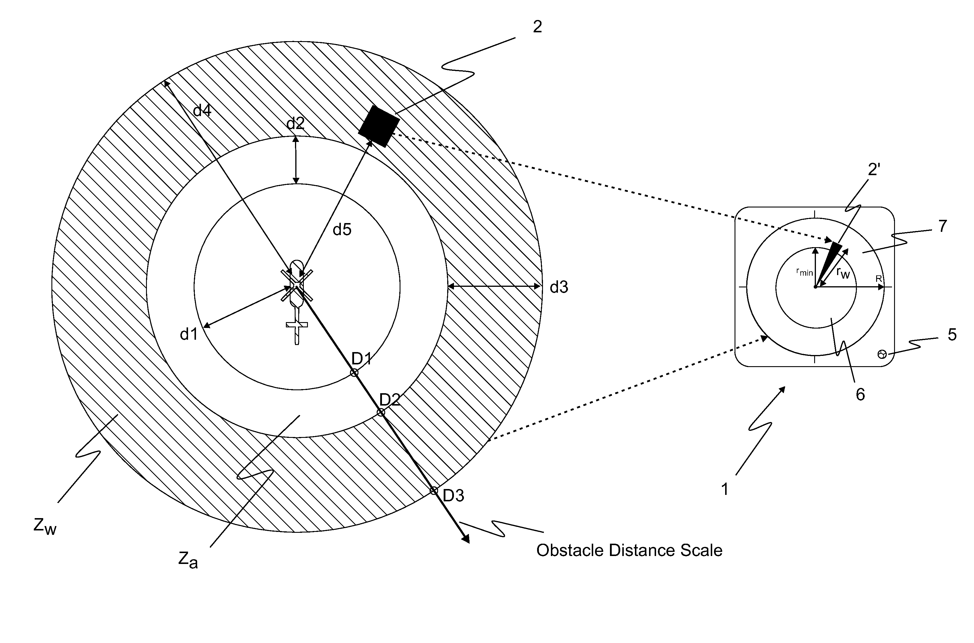 Obstacle information system of a helicopter