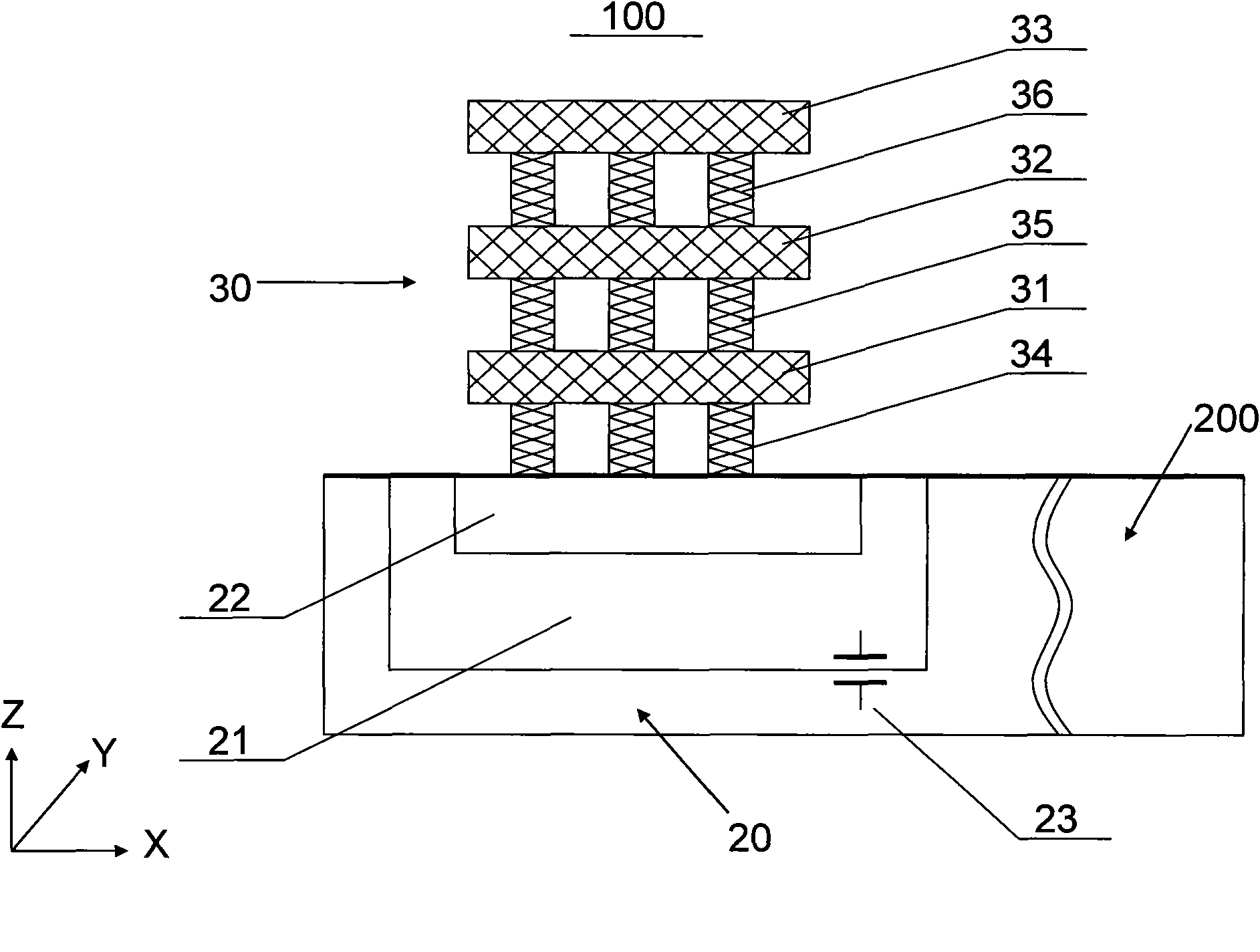 Bonding welding disk lowering parasitic capacitance and preparing method thereof