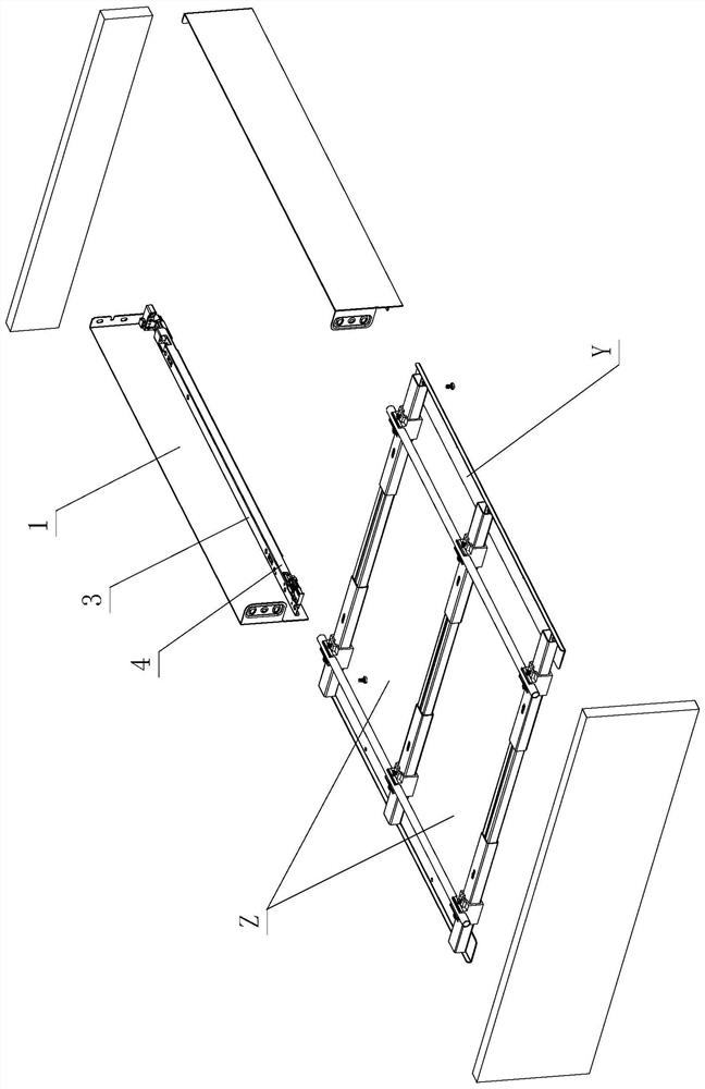 Compact hidden bearing structure for drawer