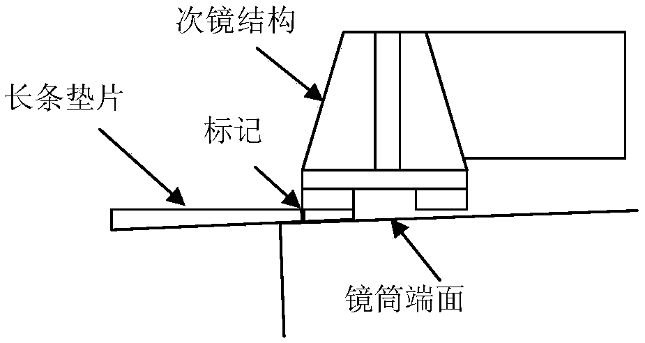 Discrete space camera secondary lens precision adjusting and fixing method