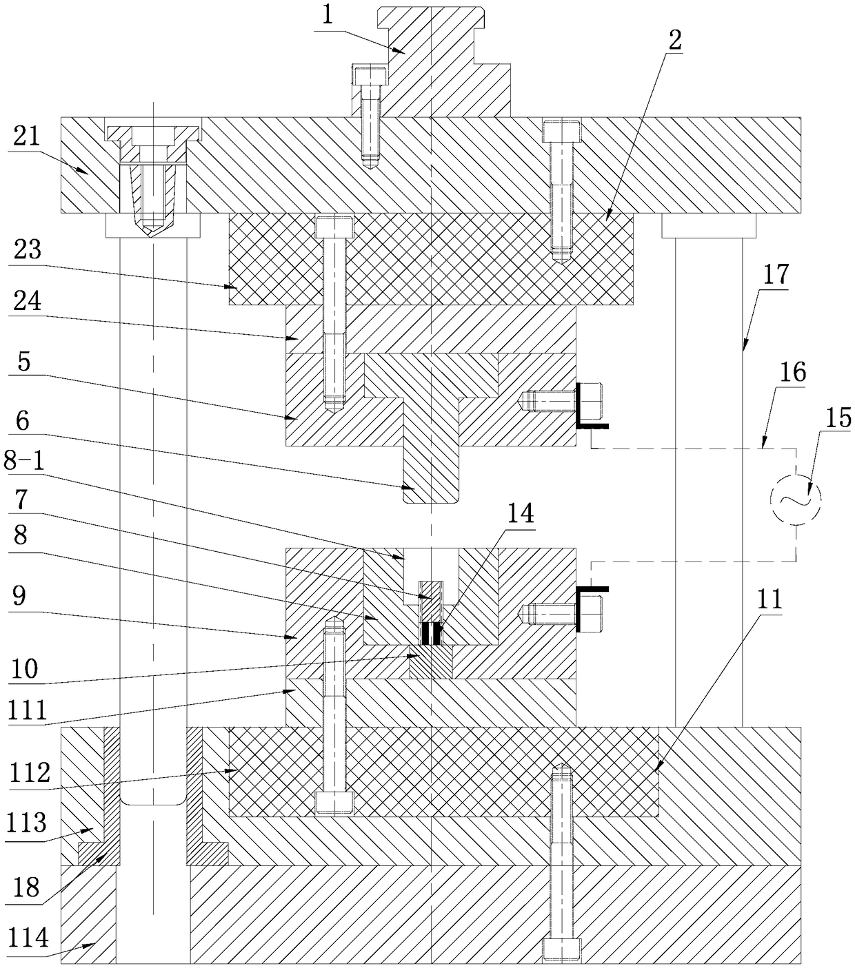 Pulse current assisted hollow shunt billet micro-forming die and method