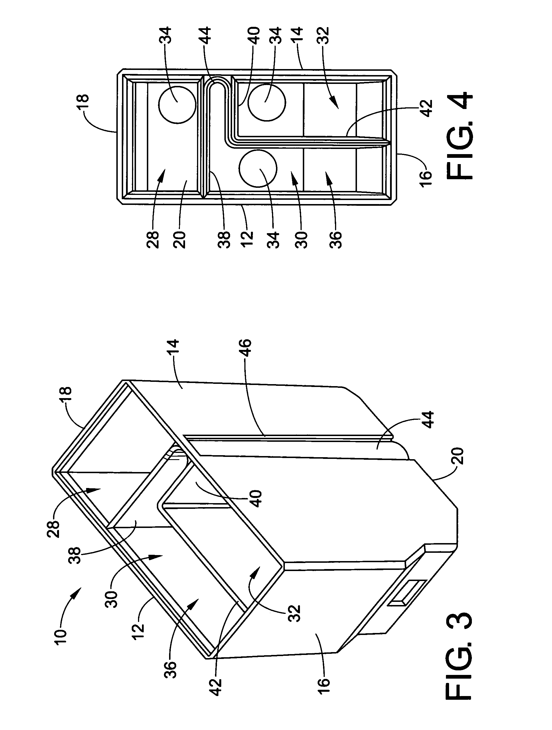 Partition structures for the interior of an ink container