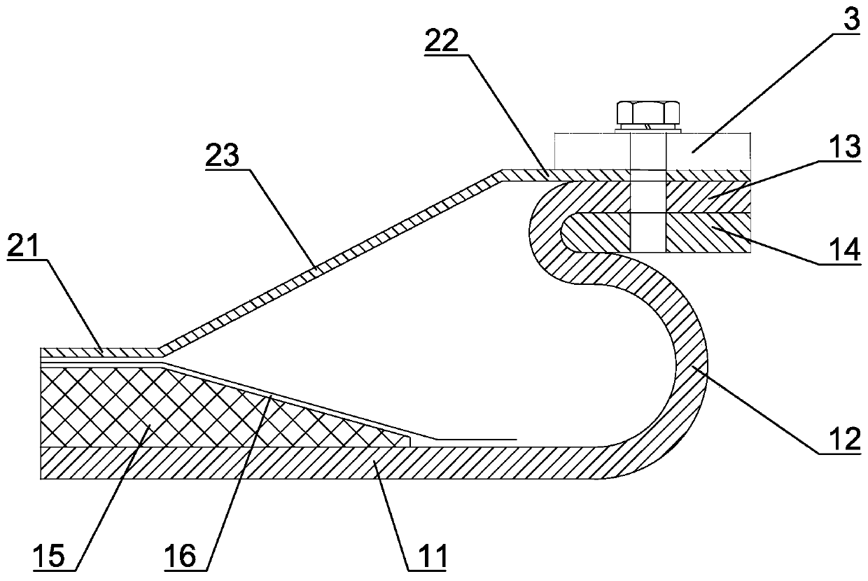 A flexible base for preventing back-absorption after ejection