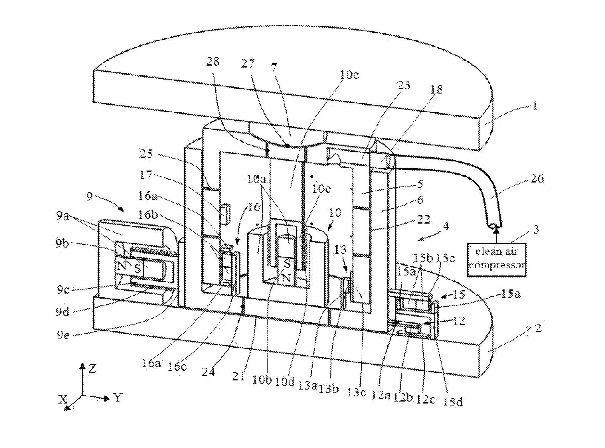 Vibration isolator with zero stiffness whose angle degree of freedom is decoupled with spherical air bearing