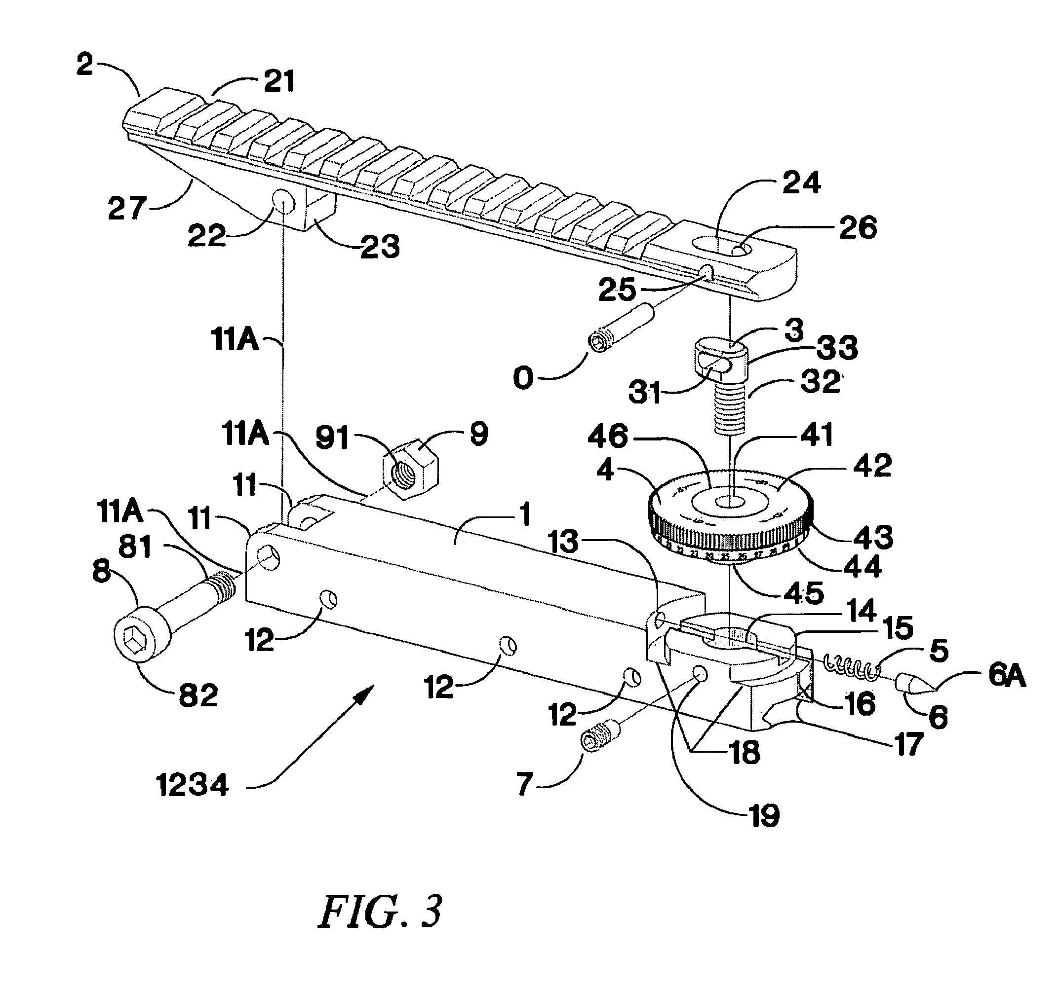 Adjustable bases for sighting devices