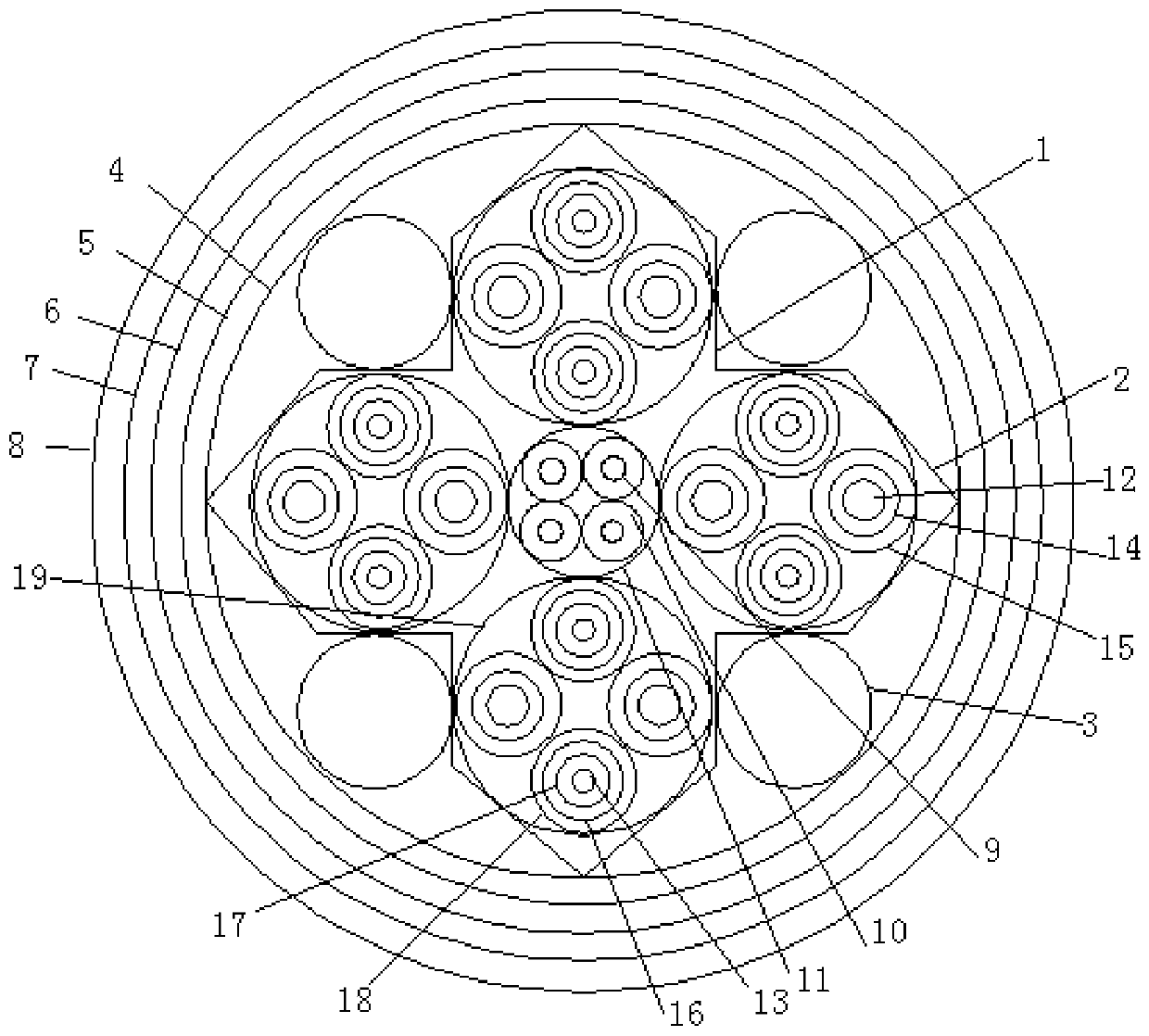 Carbon fiber reinforced composite cable for intelligent industrial robot and production process thereof