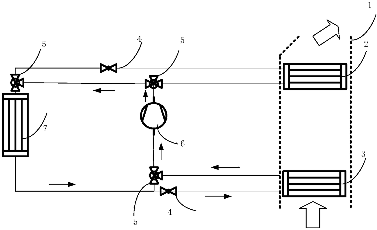 Secondary loop air conditioning heat pump system and method thereof