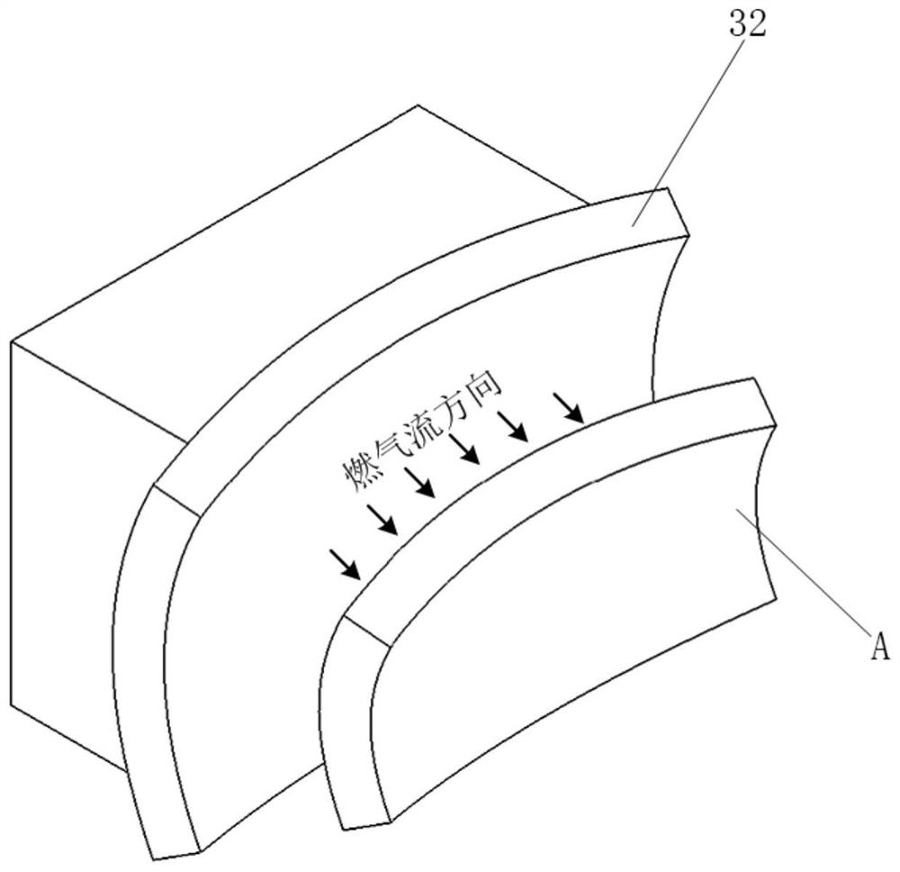 Thermal test method and device for burning structure on metal fiber surface