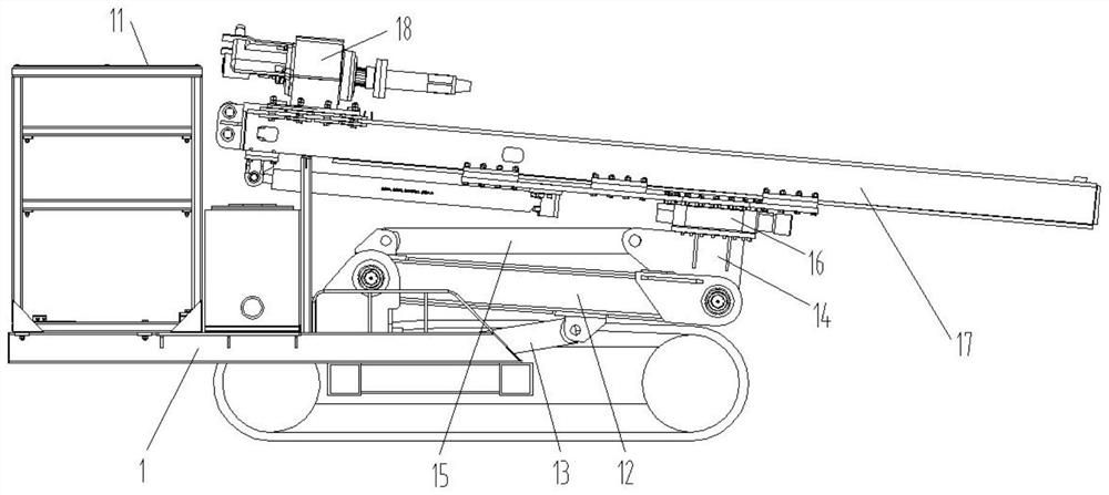 Use method of automatic drill rod loading and unloading drilling machine