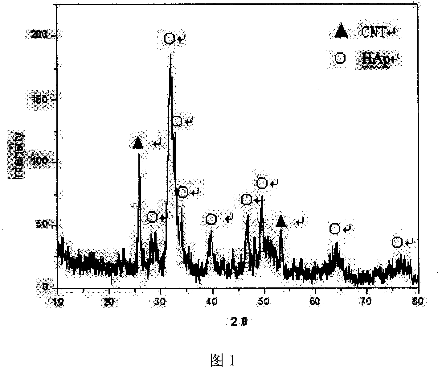 Method for cladding Nano carbon tube by using hydroxyapatite