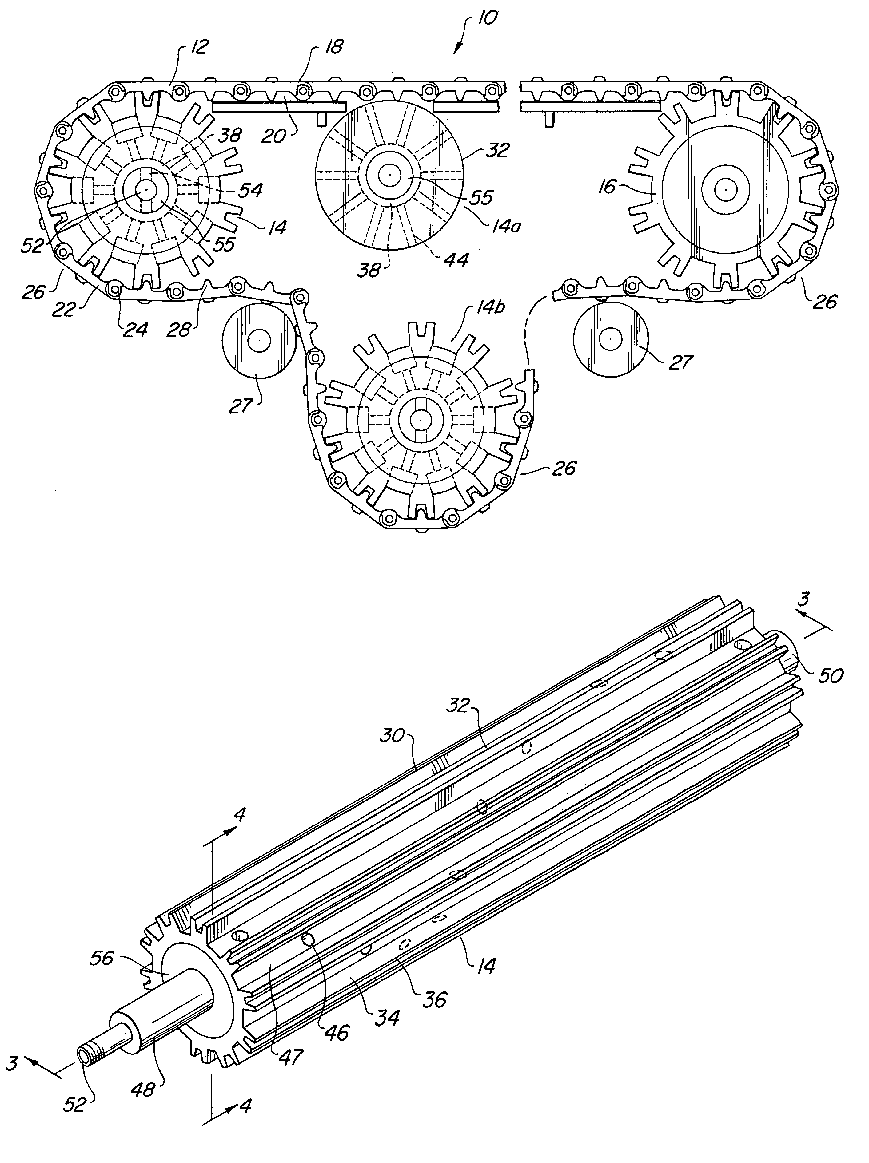 Conveyor and conveyor belt cleaning sprocket