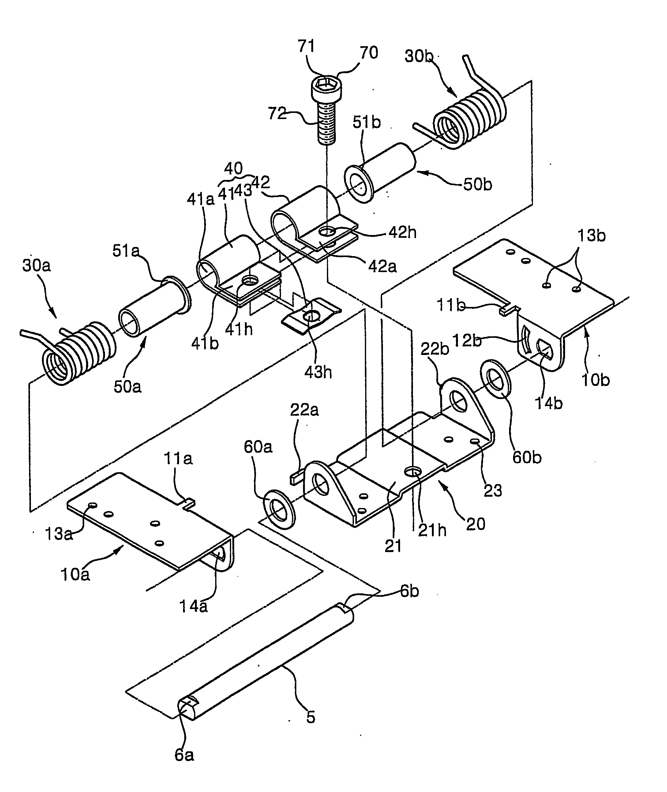 Hinge structure for flat visual display device