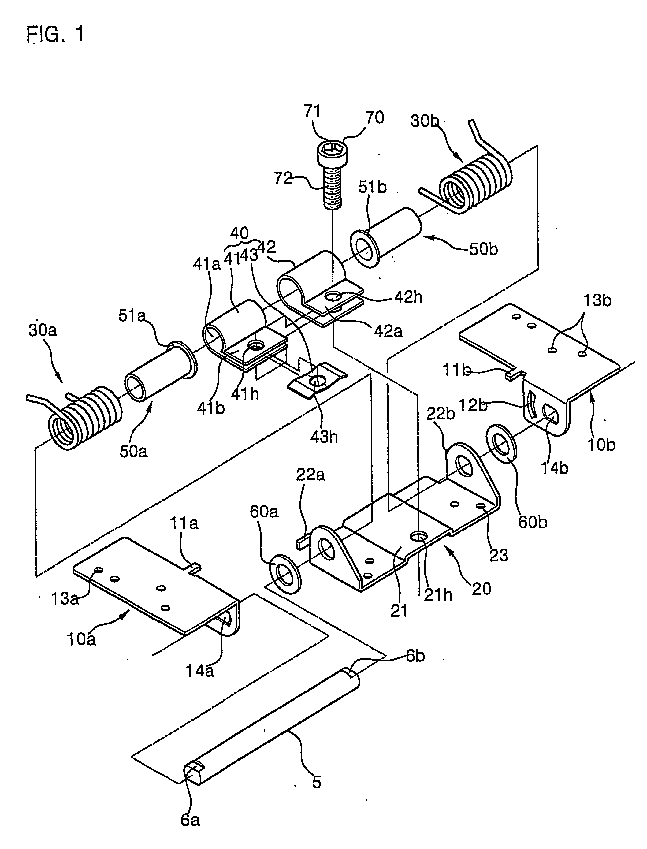 Hinge structure for flat visual display device