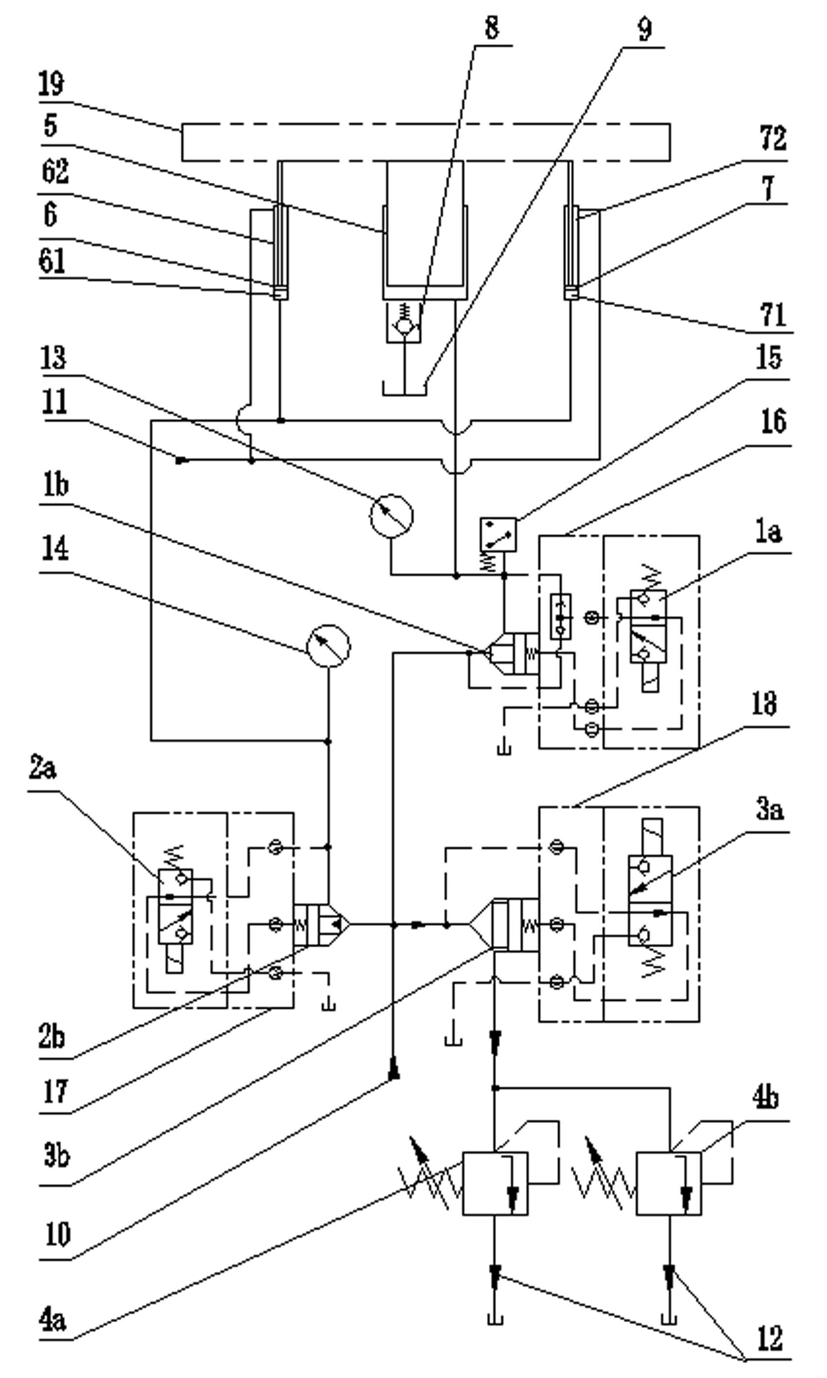 Pressure-maintaining and pressure-relieving control system for large-tonnage cylinder of steel-tube finishing straightening machine