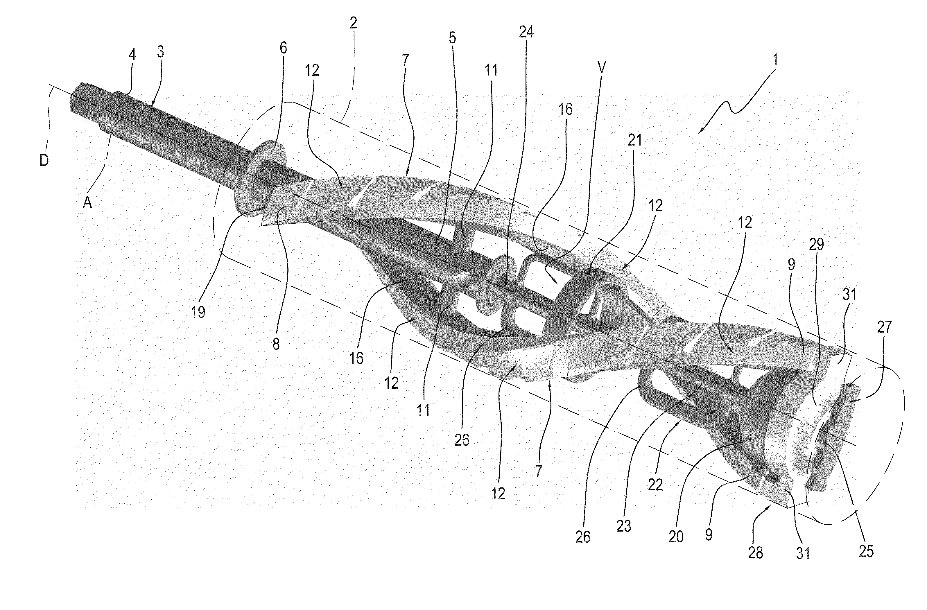 Stirrer of a machine for making and dispensing ice cream products