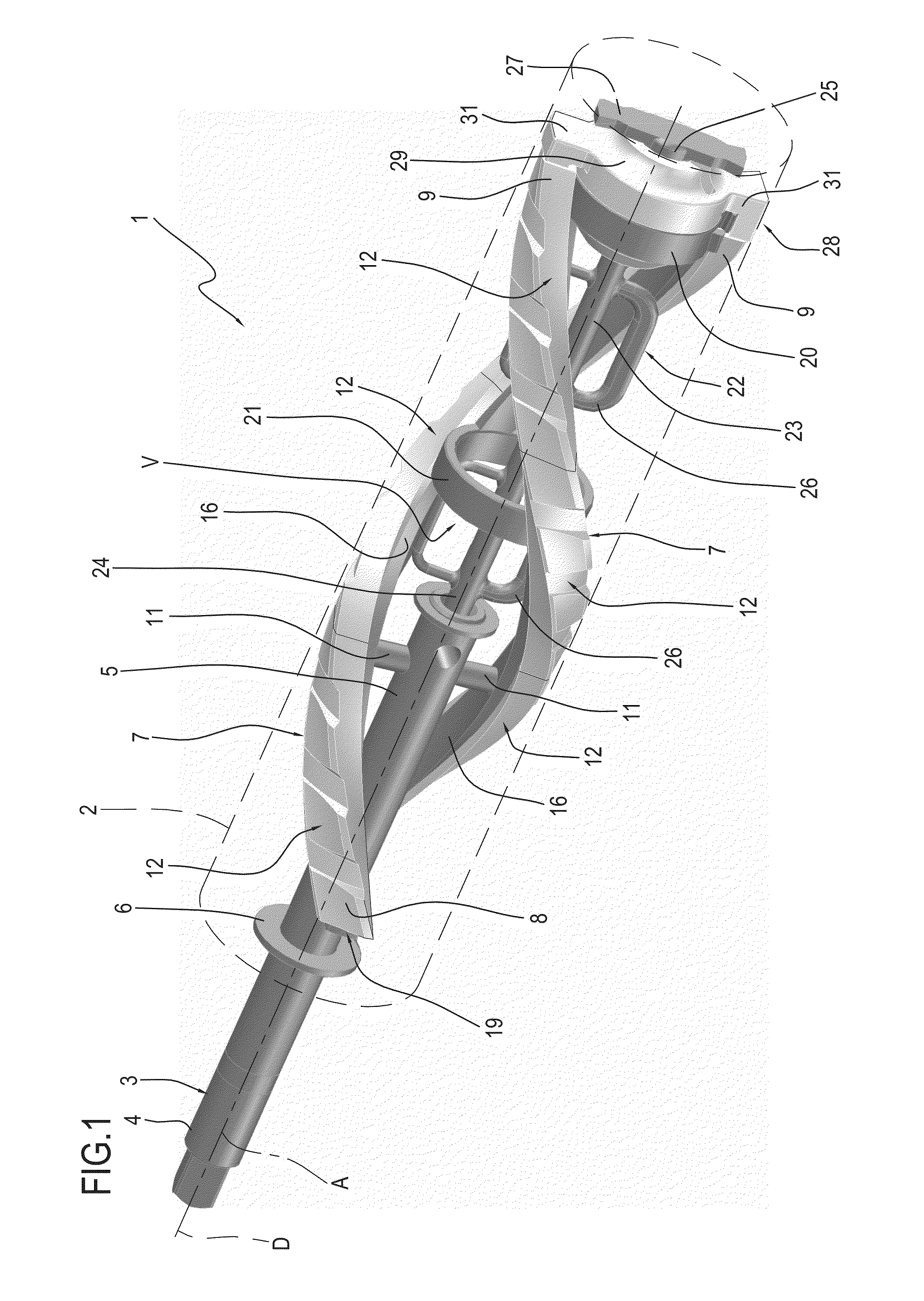 Stirrer of a machine for making and dispensing ice cream products