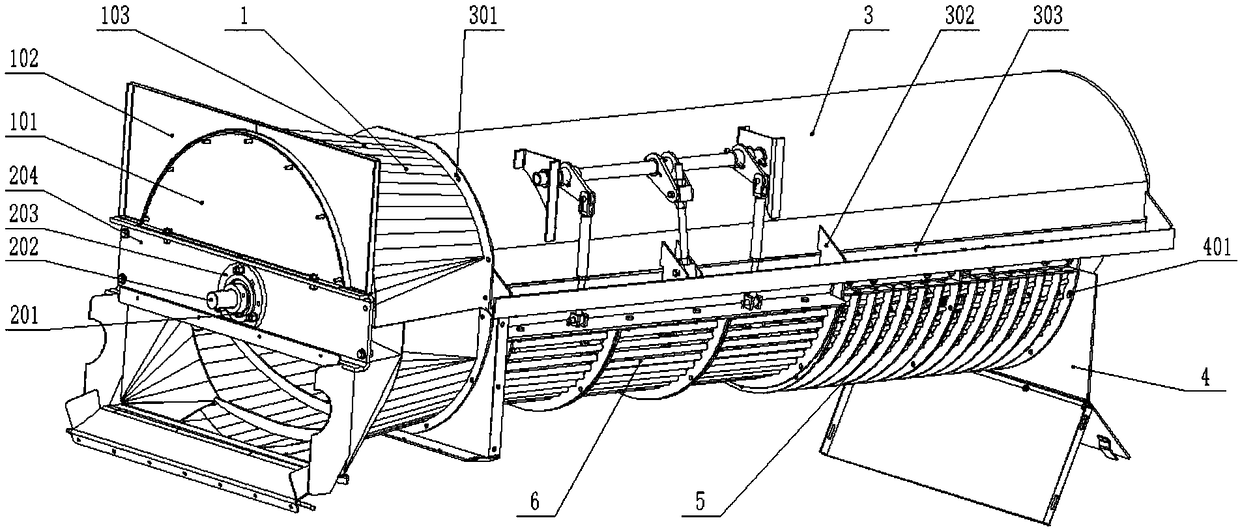 Low-damage anti-clogging gap-adjustable longitudinal-axial-flow high-water-content corn threshing and separation device