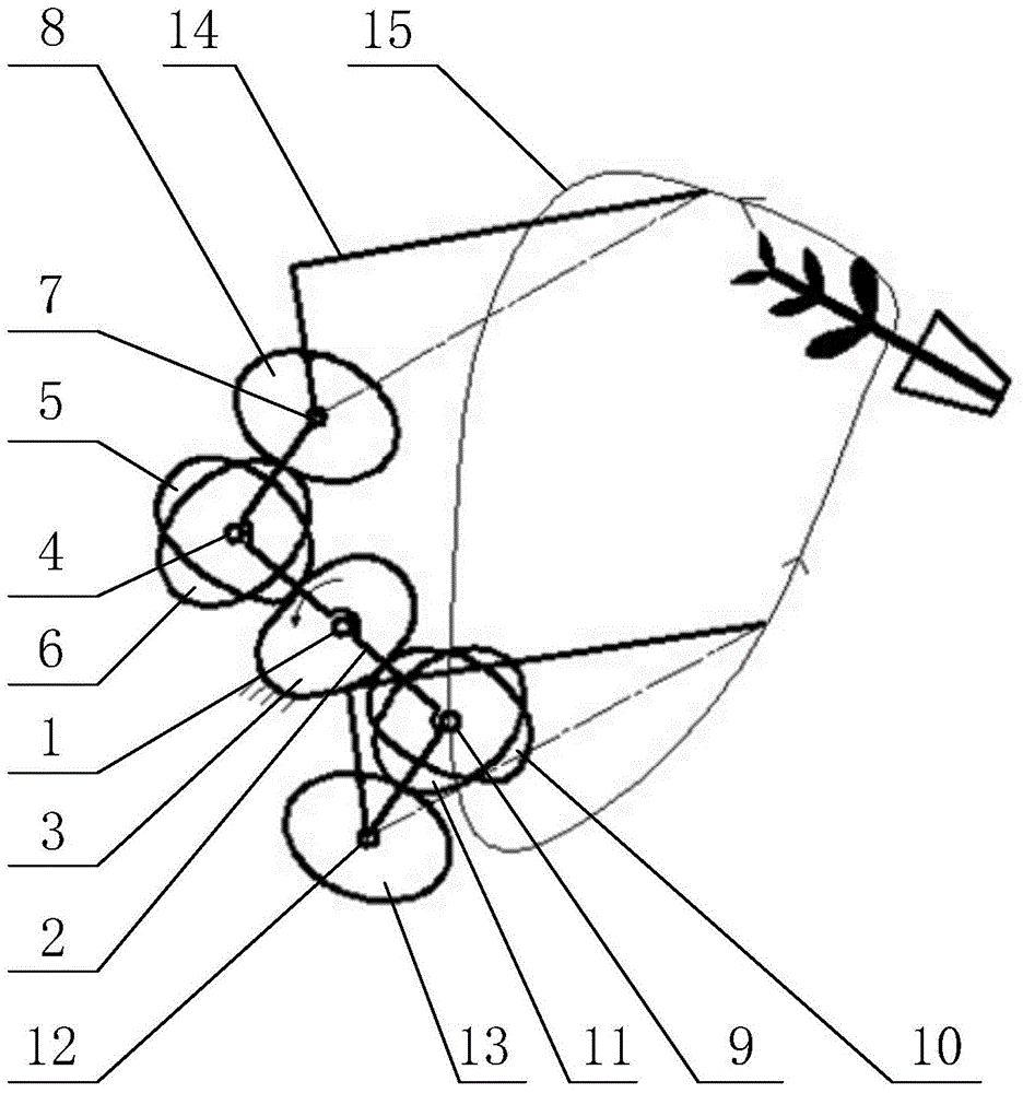 Free second-order non-circular gear-deformation ellipse gear pot seedling transplantation and clamping type taking mechanism