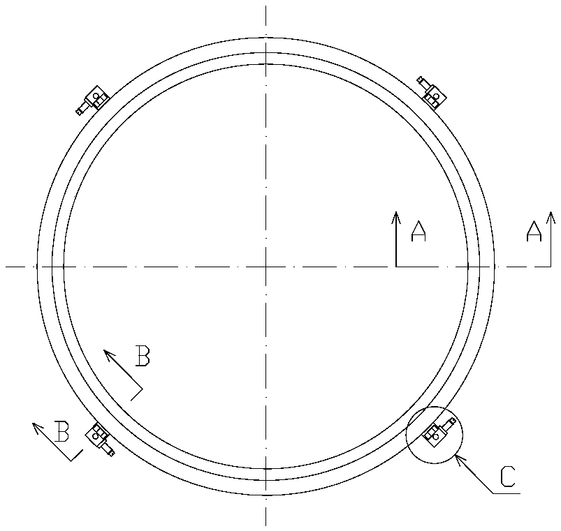 High-stiffness low-impact sealed connection separation device and method for spacecraft