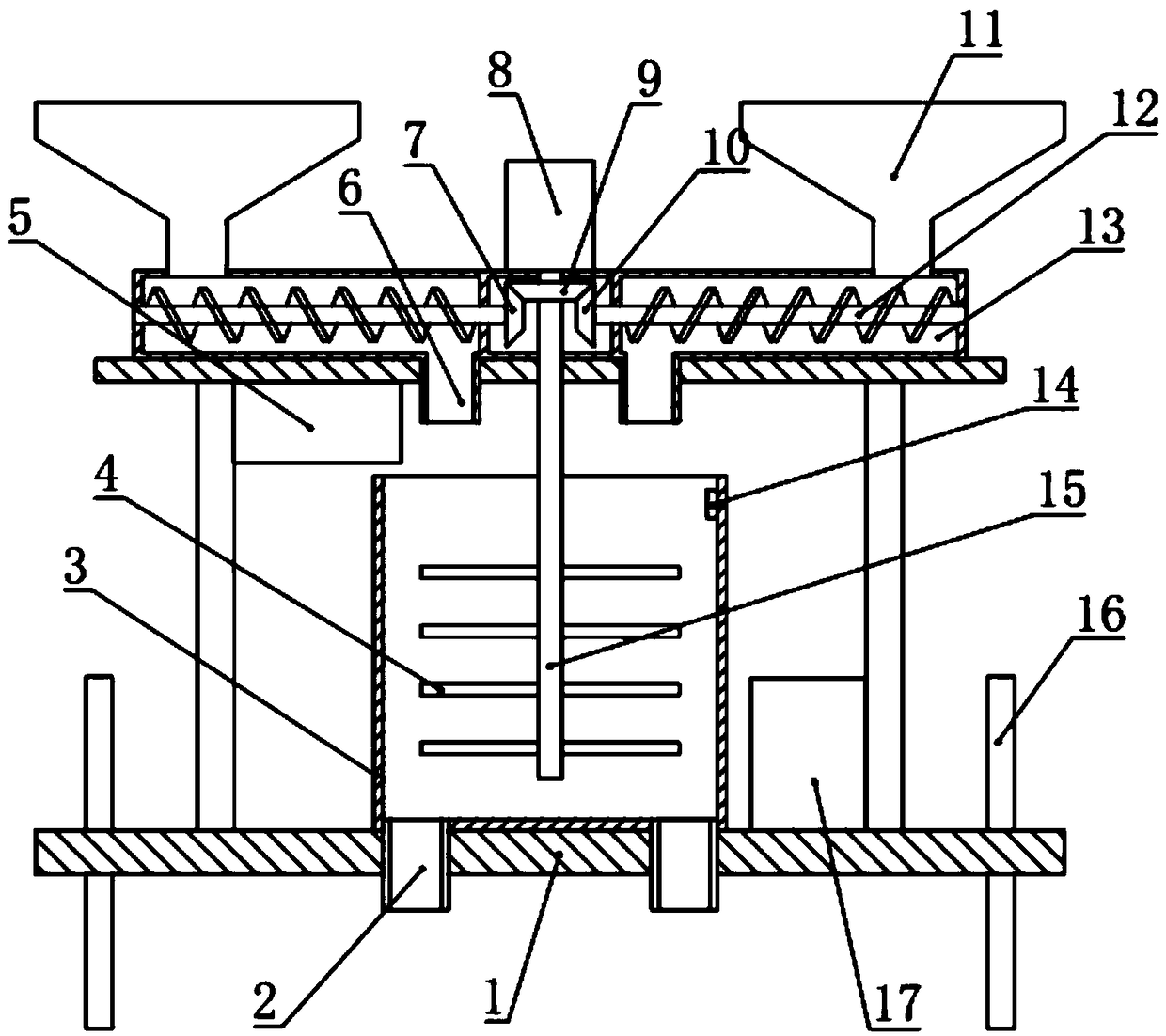 Mixing fertilizer application device