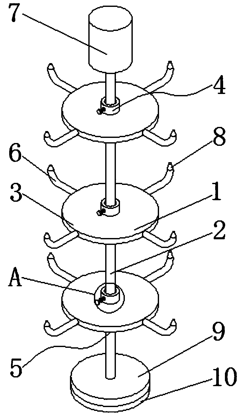 Vertical display rack with classification structure