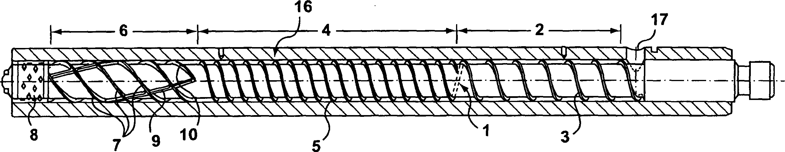 Improved mixer for a plasticizing screw